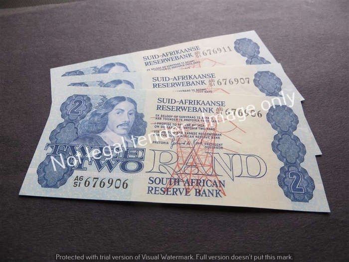 3 x GPC De Kock Close No's R2 notes 2nd Issue - Bid per Note