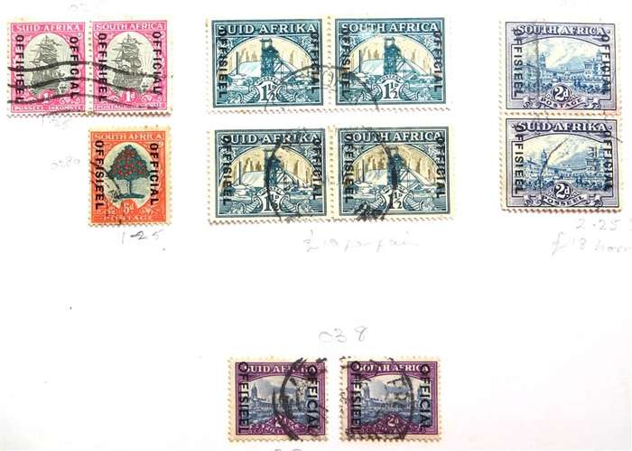 SA Union Stamps File - hinged with Revenues + SWA + Swaziland