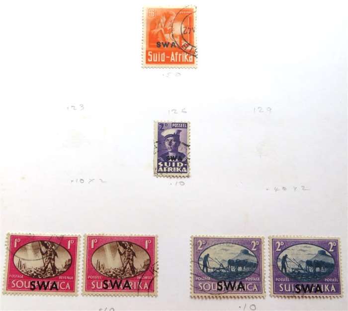 SA Union Stamps File - hinged with Revenues + SWA + Swaziland