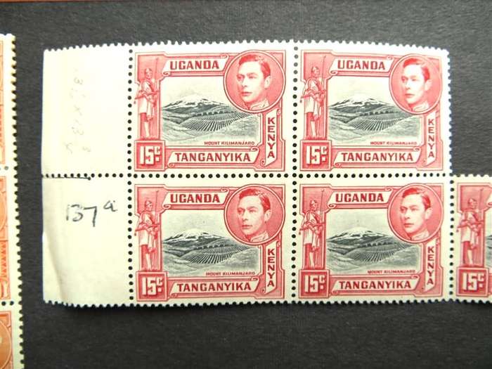 KUT Kenya Uganda Tang 15c & 5C Blocks SG.137a