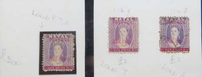 3 x Natal Half Penny Overprint Lot with Varieties
