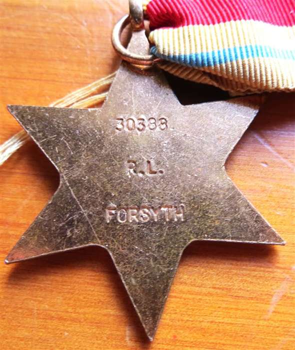 1939-45 Africa Star WW2 Medal - R.L Forsyth #30388
