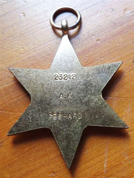 1939-45 Star A.A Gebhard #23212 WW2 Medal