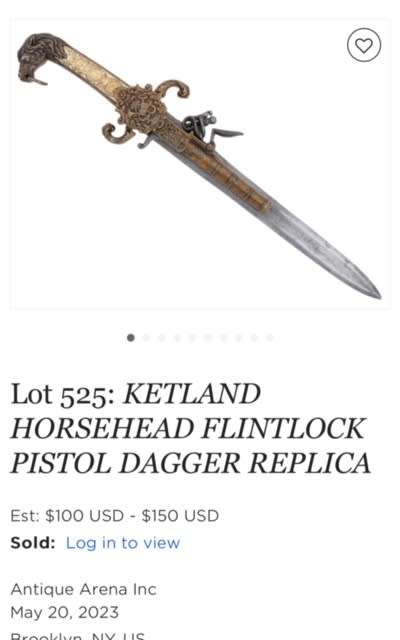 18TH CENTURY FLINTLOCK PISTOL DAGGER