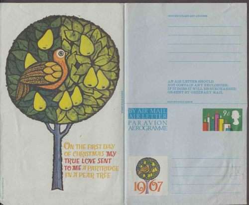 Great Britain - Aerogramme Air Letter - 1967 - Christmas 9d