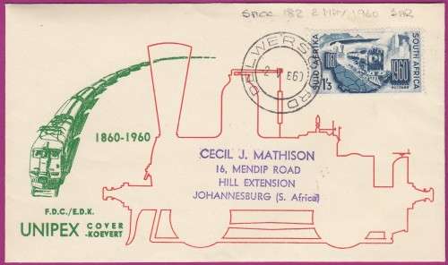 Union of South Africa - 1960 - UNPEX - 100 Years Railway