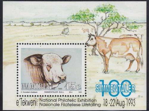 Namibia (previously SWA) - 1993 - Arrival of Simmentaler Cattle - Miniature Sheet