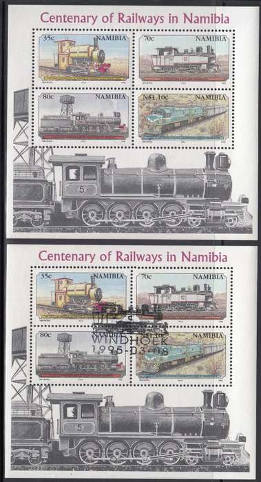 Namibia (Previously SWA) - 1995 - Trains, Locomotives, Railway Centenary - Miniature Sheet