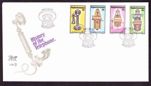 Bophuthatswana - 1983 - Easter - History of the Telephone - Complete Set on FDC