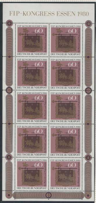 Germany West Federal - 1980 - 49th FIP Congress Posthaus Sign - Complete Set (1)