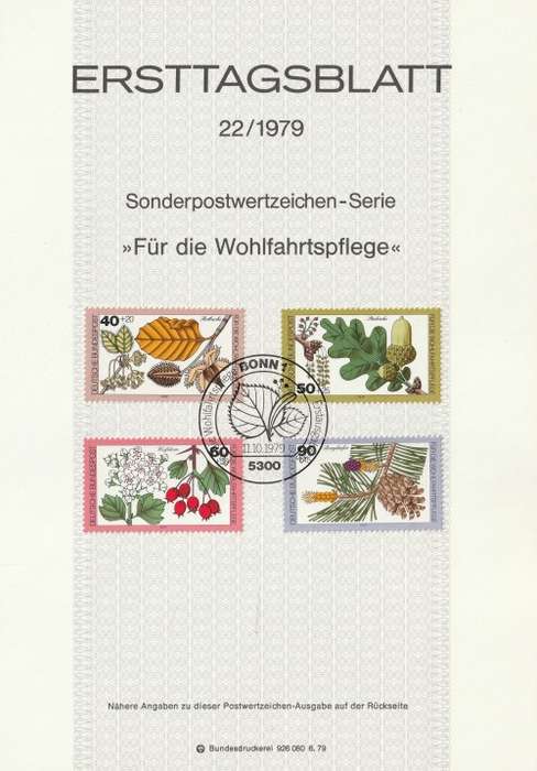 Germany West Federal - 1979 - Woodland Plants - Complete Set