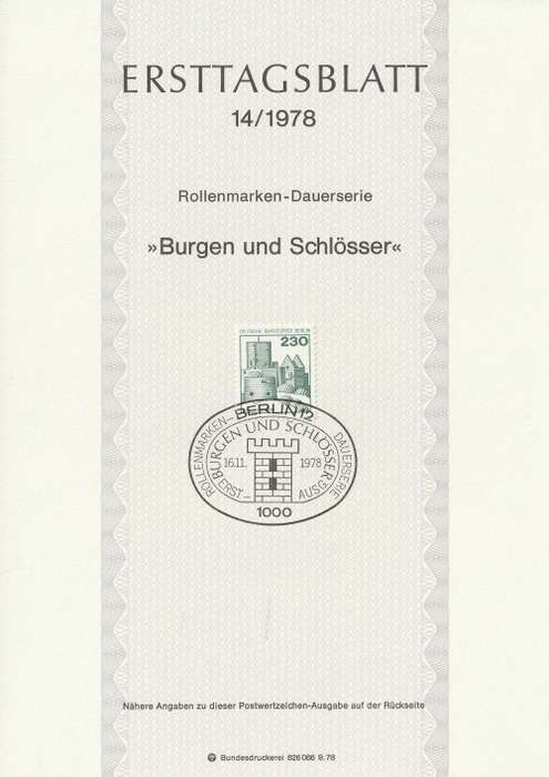 Germany BERLIN West Federal - 1977 to 1987 - Castles and Palaces - Complete Set (21)