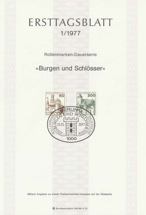 Germany BERLIN West Federal - 1977 to 1987 - Castles and Palaces - Complete Set (21)