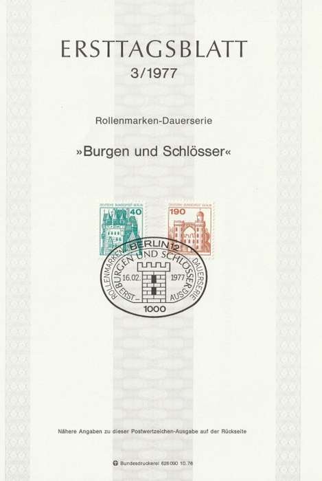 Germany BERLIN West Federal - 1977 to 1987 - Castles and Palaces - Complete Set (21)