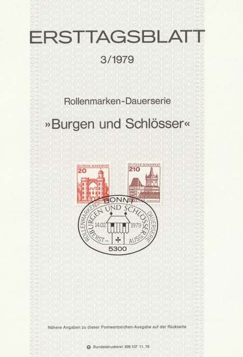 Germany West Federal - 1977 to 1987 - Castles and Palaces - Complete Set (21)