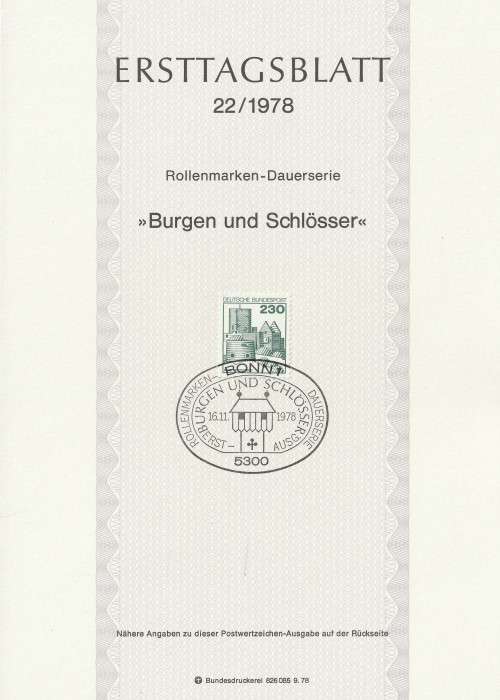 Germany West Federal - 1977 to 1987 - Castles and Palaces - Complete Set (21)