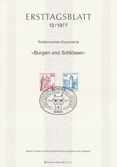 Germany West Federal - 1977 to 1987 - Castles and Palaces - Complete Set (21)