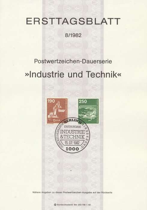 Germany BERLIN West Federal - 1977 to 1987 - Industry and Technology - Part Set