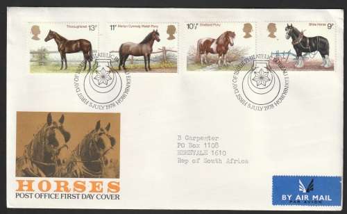 Great Britain QE II - 1978 - FDC - Horses