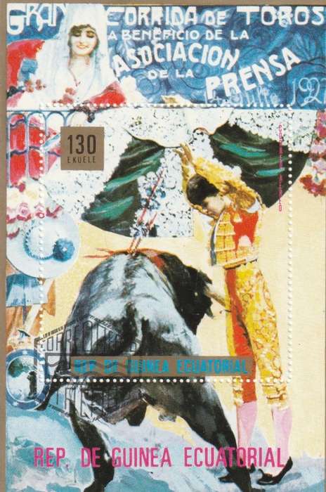Guinea Guinee Equatorial - Miniature Sheet CTO - Bull Fighting 1975