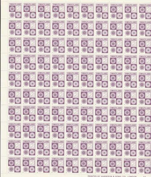 Swaziland - 1991 - Complete Sheet Postage Due 2c