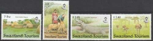 Swaziland - 2002 - Tourism Birds Ostrich Lions Crocodiles