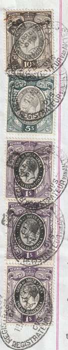 South Africa Union - 1952 - Revenue Usage on Akte van Transport