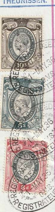 South Africa Union - 1936 - Revenue Usage on Deed of Transfer