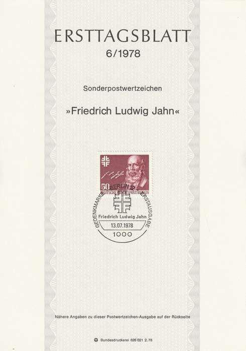 Germany - Berlin - 1978 - Friedrich Ludwig Jahn