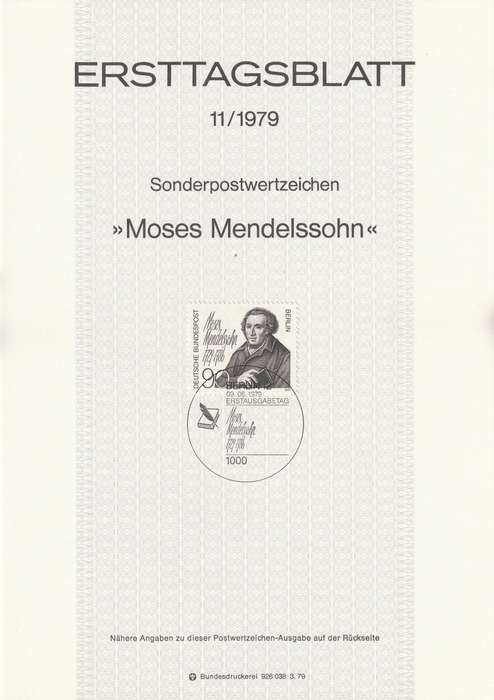 Germany - Berlin - 1979 - Moses Mendelssohn Philosopher