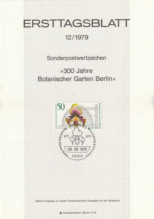 Germany - Berlin - 1979 - Botanical Gardens 300th anniversary