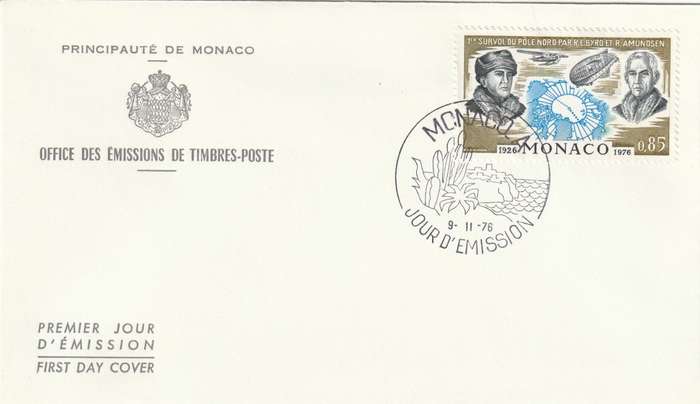 Monaco - 1976 - 1st flights over the North Pole 50th anniversary