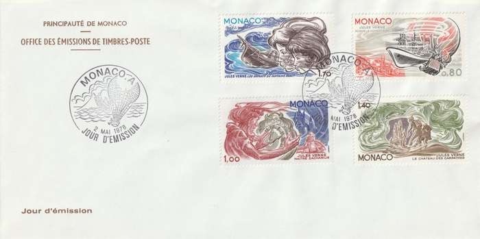 Monaco - 1978 - Jules Verne science fiction writer (2 covers)