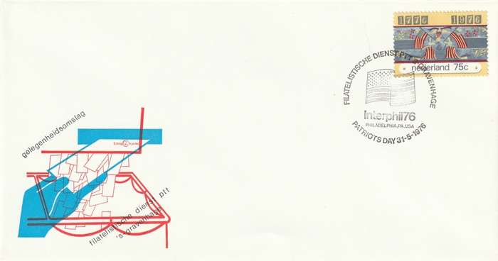 Netherlands - 1976 - American Bicentennial Patriots Day Interphil 76 Commemorative Cover