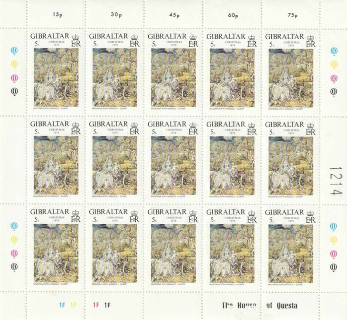 Gibraltar - 1978 - Christmas Complete Sheets