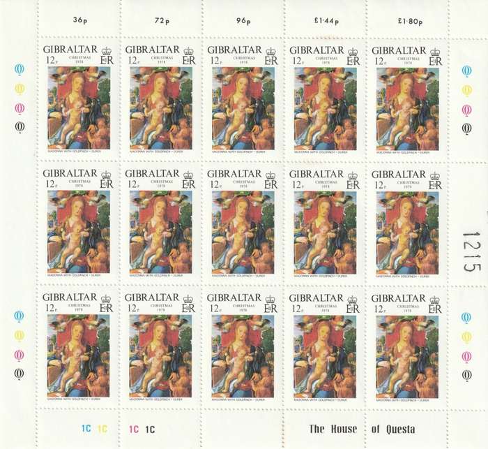 Gibraltar - 1978 - Christmas Complete Sheets
