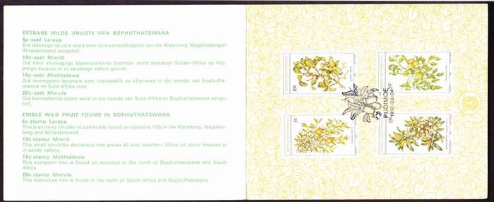 Bophuthatswana - 1980 - Wild Edible Fruit - First Day Collectors Small Card