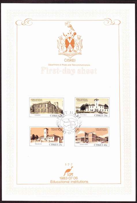 Ciskei - 1983 - Educational Institutions - First Day Sheet - Medium