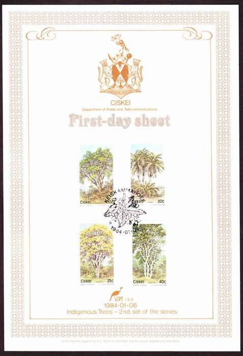 Ciskei - 1984 - Indigenous Trees - First Day Sheet - Medium