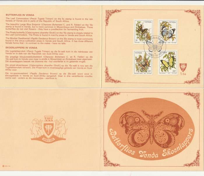 Venda - 1980 - Butterflies - First Day Collectors Small Card