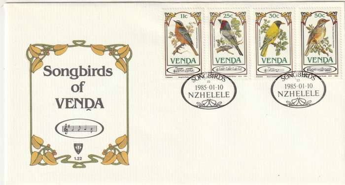Venda - 1985 - Songbirds Birds  - First Day Cover - Small