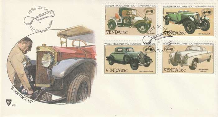 Venda - 1986 - International Veteran Car Rally - Centenary of the Automobile - First Day Cover - Sma