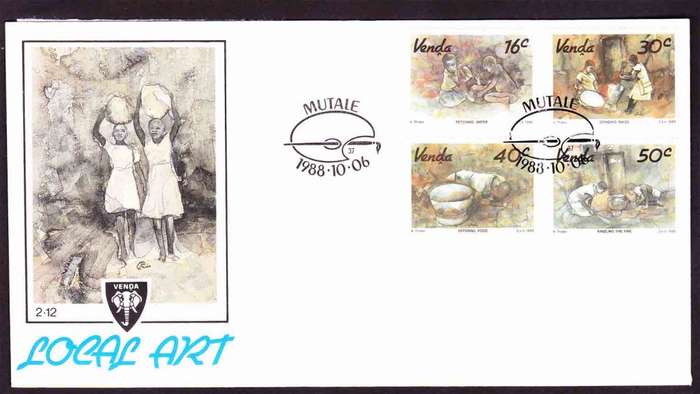 Venda - 1988 - Local Art Watercolours Paintings - First Day Cover - Small