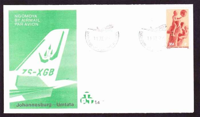 Transkei - 1977 - Transkei Airways Inaugural Flight Johannesburg-Umtata - First Day Cover - Small