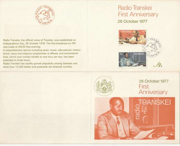 Transkei - 1977 - Radio Transkei - First Day Collectors Small Card