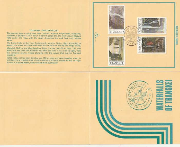 Transkei - 1979 - Waterfalls Tourism - First Day Collectors Small Card