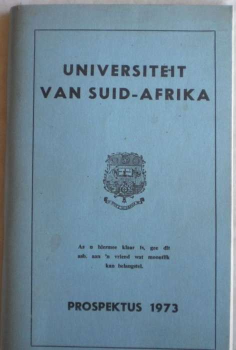 Universiteit van Suid-Afrika prospektus 1973