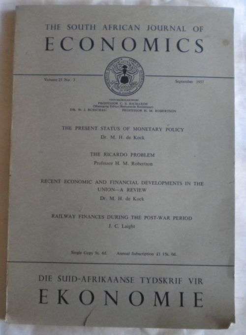 The South African journal of economics September 1957