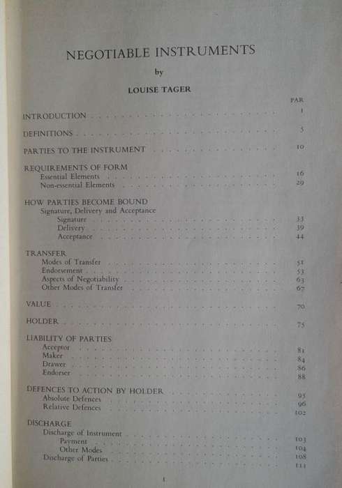 Negotiable instruments by Louise Tager
