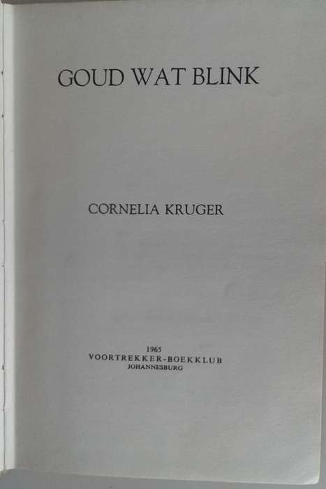 Goud wat blink deur Cornelia Kruger